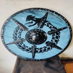 Keskaegsed Viking Dragon Shields Fenrir Grey Wolf Autentsed lahingus Kulunud Viking Shields Kodukaunistused