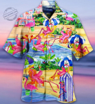 Suvine sooduspakkumine Hawaii s&auml;rk meestele 3d koomiksifilm Flamingo meeste s&auml;rk Rand Suurem&otilde;&otilde;tmeline naljakas meeste r&otilde;ivad mood l&uuml;hikeste varrukatega XXL