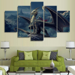 Raamimata HD-prinditud draakonim&auml;ng maalimine l&otilde;uenditr&uuml;kk Lastetoa sisustustr&uuml;kk plakat pilt l&otilde;uend seinakunst maalimine 20x35cm*2  20x45cm*2  20x55cm*1
