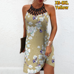 Suvine mood Seksikas varrukateta kleit Pehme vabaaja 3D valgete lilledega kleit Varrukateta kleit Suvine ripatsiga kleit 7XL