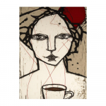 Abstract Line Naise portree kunst L&otilde;uend Maalimine Seinakunst Graffiti pildid Naiste elutuba Kodu Moodne sisustus Plakatiprindid Dekoratsioon 20x30cm No Frame valge