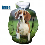 Uus mood loomade koer Beagle naljakas kampsun meeste ja naiste 3D-printimine vabaaja pikkade varrukatega kapuutsid S