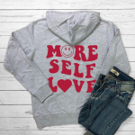 Rohkem Enesearmastust tagasi print Pusad Positiivsed &uuml;tlused &otilde;nnelik naeratus Trendikas Pusa Naistele Vabaaja puuvillane Tumblr kapuuts S valge