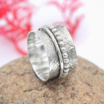 925 Sterling H&otilde;be, K&auml;sit&ouml;&ouml;disaineri S&otilde;rmus, Statement S&otilde;rmus, Keerutav S&otilde;rmus, Unisex Kingitus, Boho S&otilde;rmus, H&otilde;bes&otilde;rmus 6