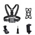 1 tk Gopro spordikaamera tarvikud rinnarihma fikseeritud mobiiltelefoni klamber &uuml;likonnaga, ratsutamine, pildistamine ZH must