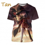 Suvine Megumini 3D-prindiga T-s&auml;rk Konosuba Anime-teemaline Harajuku stiilis vabaaja l&uuml;hikeste varrukatega &uuml;lisuur mood XXS