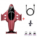 15 W kiire juhtmevaba laadija autohoidik iPhone 13 12 Qi telefoni laadimiskinnitus automaatse klambriga intelligentne infrapuna telefoni laadija as picture punane