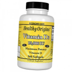 Vitamiin D3 v&auml;ga aktiivne, vitamiin D3 10000, Healthy Origins 120 geelikapslit (36354006) 120softgels