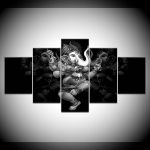 5 paneel Hindu jumal Ganesha elevant elutuba Prinditud l&otilde;uendipildid Seinakunst Kaasaegne kodukaunistus Plakatimaal Ilma raamita 20x35cm*2 20x45cm*2 20x55cm*1