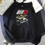 Drift AE86 Initial D 90ndad Fujiwara Takumi HachiRoku Huppar Hip Hop Tr&uuml;kiga Pealmine Harajuku Unisex Moodne Dressipluus Jaapani Anime Graafiline 2XL