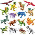 V&auml;ikeste osakeste dinosauruste ehitusklotsid V&auml;rvilised Tyrannosaurus Rex Triceratops Pterosaurus Topeltkroon Draakoni Velociraptori ehitusplokid
