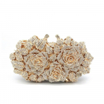 Naiste peokott Teemant, s&auml;rav tahke mustriga selge &otilde;htus&ouml;&ouml;k metallraamiga peokott, &otilde;htune sidurikott One Size kuldne