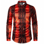 Meeste retro stiilis vabaaja &ouml;&ouml;klubi stiilis pikkade varrukatega tr&uuml;kitud s&auml;rk S