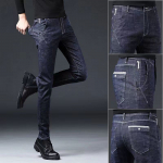 S&uuml;gisel ja talvel uued t&auml;iesti sobivad teksad Meeste Slim-Fit Korea stiilis trendikad kitsad p&uuml;ksid Meeste venivad vabaaja p&uuml;ksid 28