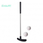 Minigolfi putteriklubi komplekt &ndash; roostevabast terasest, TPR-k&auml;epide, parem-/vasakuk&auml;eline, 2 golfipalliga lastele ja t&auml;iskasvanute lauam&auml;ngule must