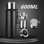 600/800/120 ml roostevabast terasest veepudeliga suletud termos kuumade ja k&uuml;lmade jookide jaoks 600ml must