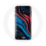 &Uuml;mbris Samsung Galaxy J7 2017 abstraktse tekstuuriga sinine must punane