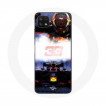 &Uuml;mbris Samsung Galaxy A22 5G Vormel 1 Max Verstappen F1 Driveri jaoks, must punane ja kollane