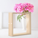 Dekoratiivne ujuv fotoraam kuivatatud lilledega vitriin, l&auml;bipaistev isetegemise varjukarp 7 Inch