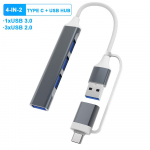 8-IN-2 USB jaotur 3.0 USB C jaotur 5 Gbps kiire edastus USB splitter SD TF kaardilugeja OTG adapter Macbook Pro jaoks 4-IN-2
