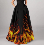 Naiste lilledega tr&uuml;kitud maksiseelik, k&otilde;rge v&ouml;&ouml;kohaga pidulik vabaaja vihmavarjuga pikk seelikkleit plusssuuruses S