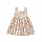 V&auml;ikeste t&uuml;drukute riided Suvised lillelised pitsid varrukateta printsesskleit Elegantne armas v&auml;ikelapse kost&uuml;&uuml;m 140