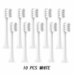 10 tk asendusharjapead XIAOMI T200 valge/sinise s&uuml;gavpehme DuPont harjaste puhastamise elektrilise hambaharja otsikutele valge