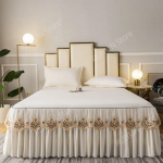Uus &uuml;hev&auml;rviline pitsiline voodiseelik, volangidega tikitud voodiseelik, voodilina, libisemisvastane madratsikaitse, pinnakattega voodikate 1pc Skirt 120x200cm