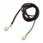 Pearl Waist kett Elegantne vintage kunstnahast &otilde;huke s&otilde;lmega v&ouml;&ouml; naistele peokleitide p&uuml;ksid must