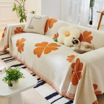 &Scaron;enillroheline nelinurkne ristikuleht diivanikate r&auml;tik ins stiilis neli aastaaega universaalne integreeritud diivanikate t&auml;iskattega pleed 180*130cm beige