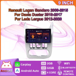 Renault Logan Sandero 2009-2015 jaoks Dacia Duster 2010-2017 jaoks GPS Navigatsioon Android Autoraadio Video Stereo M&auml;ngija RDS koos CarPlayga 4+64GB 2+32GB