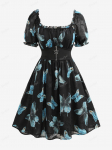 Rosegal Plus Size Butterfly Print Ruffles Ruched Pentagram lukuga kleit XL must