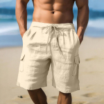 Meeste spordipuuvillane linane vabaaja l&uuml;hikesed p&uuml;ksid vabaaja pidžaama taskuga jooksmiseks l&uuml;hikesed p&uuml;ksid L armee roheline v&auml;rv