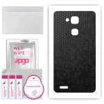 apgo Protective Skin Sticker for the back compatible with Huawei Mate 7, Wrap Film, Foil, Vinyl - Pattern Black Honeycomb