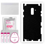 apgo Protective Skin Sticker for the back+sides compatible with Samsung Galaxy A6+ (2018), Full Wrap Film, Foil, Vinyl - Pattern Matte Black
