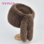 SOMALER Talvine kunstkarusnahast lame m&uuml;ts naistele kohev kahe sabaga m&uuml;ts Mood Soe kunstkarusnahast karvane &auml;mbrim&uuml;ts kaamel