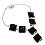 Natural Black Spinel Gemstone 925 Sterling Silver Jewelry Necklace 18 n7z49