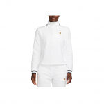 Nike Court Dri-FIT Heritage Tikitud Logoga K&otilde;rge Kaelusega Dressipluus Naiste Topid Valge FB4152-100 S