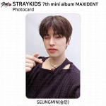 Hulkuvate laste seitsmenda minialbumi Maxident ametlik fotokaardi n&auml;okleebis KPOP K-POP Seungmin - Photocard #02