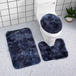 3 tk Vannitoa komplekt Vaibamatt WC kaane kate Tavalised &uuml;hev&auml;rvilised vannimatid One Size tumesinine