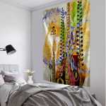 Libliklillega seinavaibad India kunst rannar&auml;tik Boheemi ps&uuml;hhedeelne madrats Magamistoa sisekujundus 275x180CM