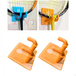 2 tk Sulgpallireketi konksud Seinale paigaldatav riiul Metall T&auml;iskasvanute Kerge Hoiustamise Organiseerija kollane