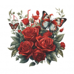 Rose Flower Butterflies WC kleebis Eemaldatav veekindel PVC elutuba Vannitoa seinakunst lilleline tualettruumi kaas Yst&auml;v&auml;np&auml;iv&auml; kaunistuse kleebis C