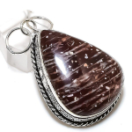 Natural Cappuccino Jasper 925 Sterling Silver Jewelry Pendant 2.25 b8v66