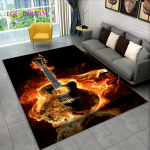 Klassikalise kitarri elektrikitarri bassivaip, vaibavaip elutoa diivani uksemati sisekujunduseks, lastem&auml;ngu libisemiskindel p&otilde;randamatt 40x60cm(15x23in)