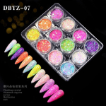 Nail laser glitter glitter 12 color light changing scallion powder nail decoration box with colorful glitter DBTZ03