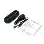 Auto Bluetoothi ​​k&auml;ed-vabad komplekt koos helitugevuse reguleerimise ja muusika kuulamisega, k&auml;ed-vabad komplekt akuga, mis t&ouml;&ouml;tab kuni 16 tundi, &uuml;hildub iPhone'i, Samsuni 12.9*4.9*1.4cm