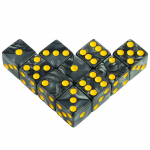 Marble D6 m&auml;ngut&auml;ring, 10 tk, ruutnurk, 16 mm matemaatika meelelahutus, akr&uuml;&uuml;list hasartm&auml;ngut&ouml;&ouml;riista t&auml;ringud must