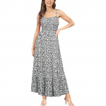 Naiste suvine maksikleit, varrukateta lilleline spagetirihm, Boho Beachi pikk kleit, rannariided puhkuseks L must