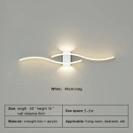 Moodne LED-ribaga seinalamp Double Curve kaugjuhtimispuldiga valgusti Voodikaunistused Mustkuldsed seinalambid Elutoa Magamistoa Led Fixtu Warm white-No RC
